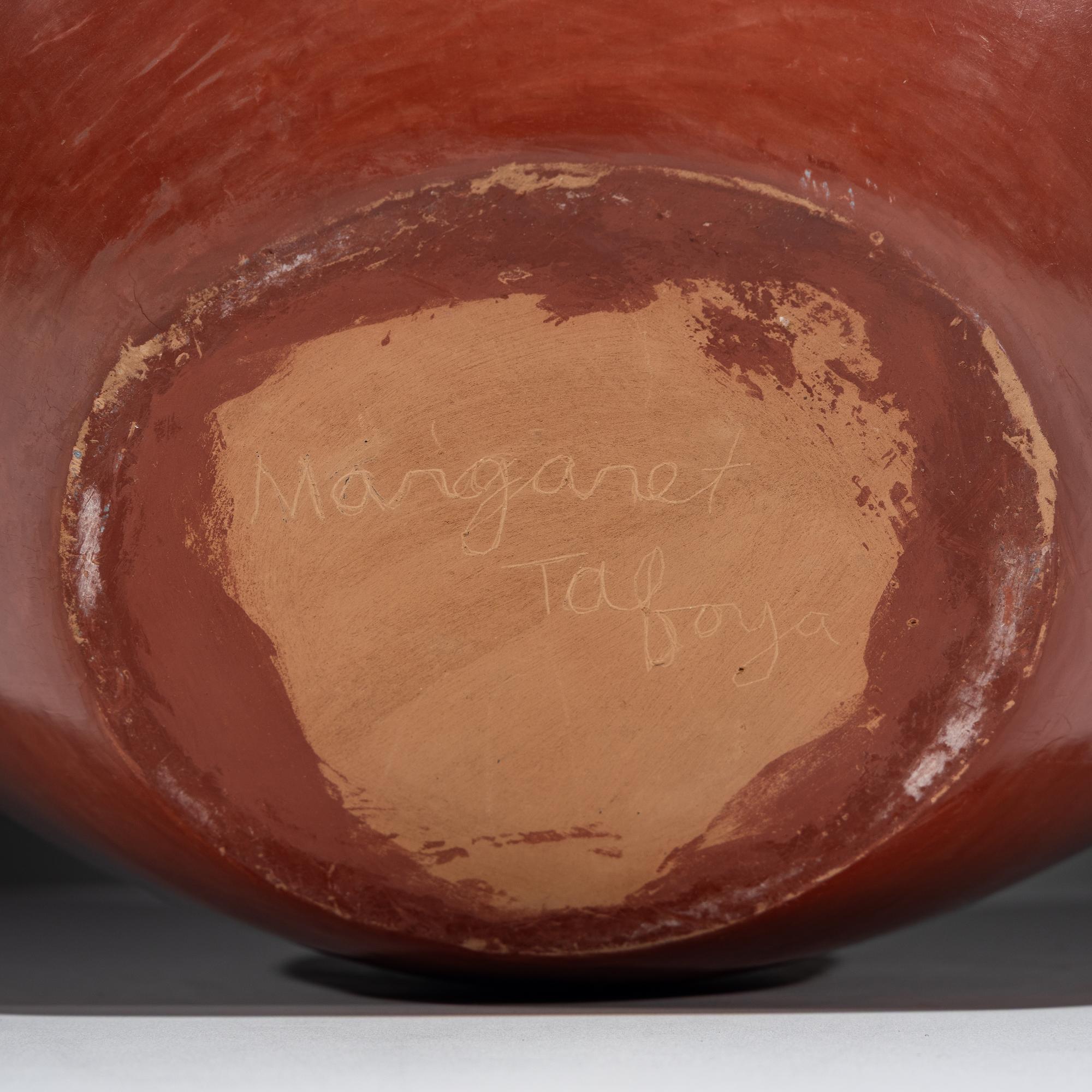 Monumental Redware Pottery Jar, with Bear Paw