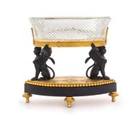 An Empire Style Gilt and Patinated Bronze and Cut Glass Bowl — 19TH/20TH CENTURY