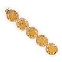Yellow Gold Coin Bracelet