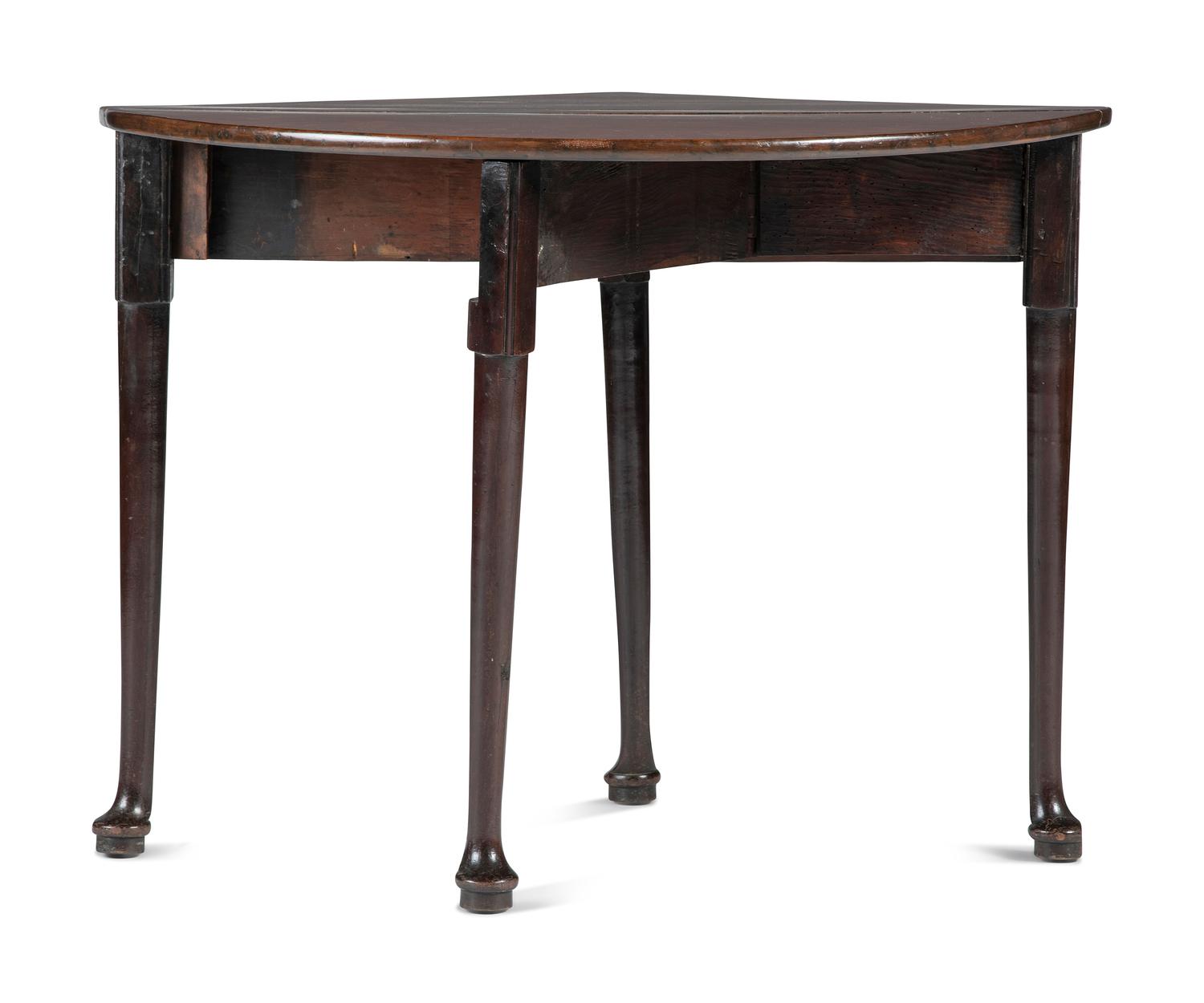 A George III Figured Mahogany Corner Drop-Leaf Table