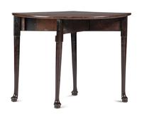 A George III Figured Mahogany Corner Drop-Leaf Table