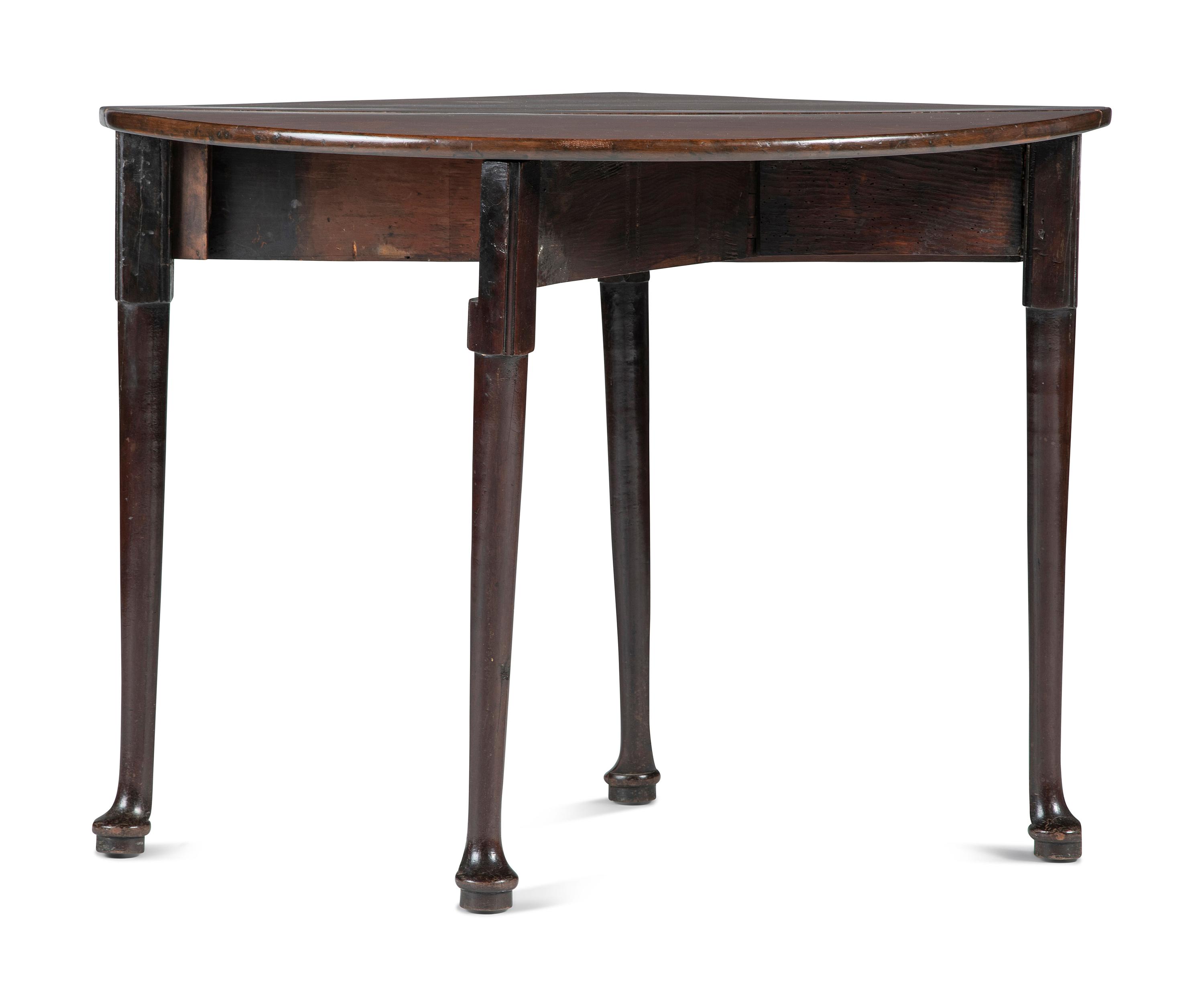 A George III Figured Mahogany Corner Drop-Leaf Table