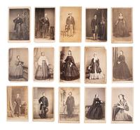 [EARLY PHOTOGRAPHY]. 50+ Civil War-period CDVs of men, women, and children.