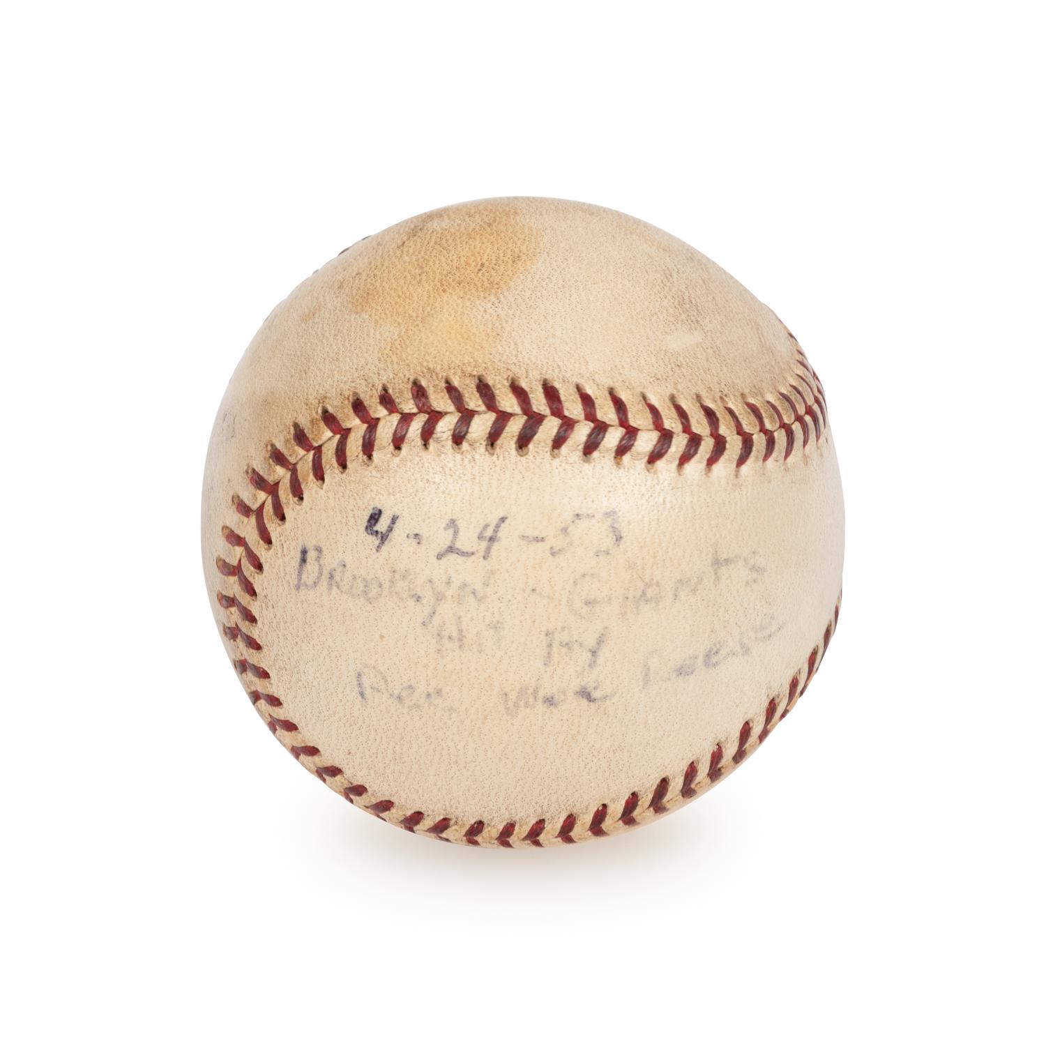 A 1953 Brooklyn Dodgers vs. New York Giants Game Used Baseball