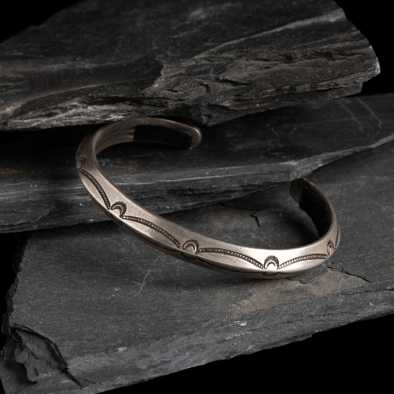 Navajo Stamped Carinated Ingot Cuff Bracelet
