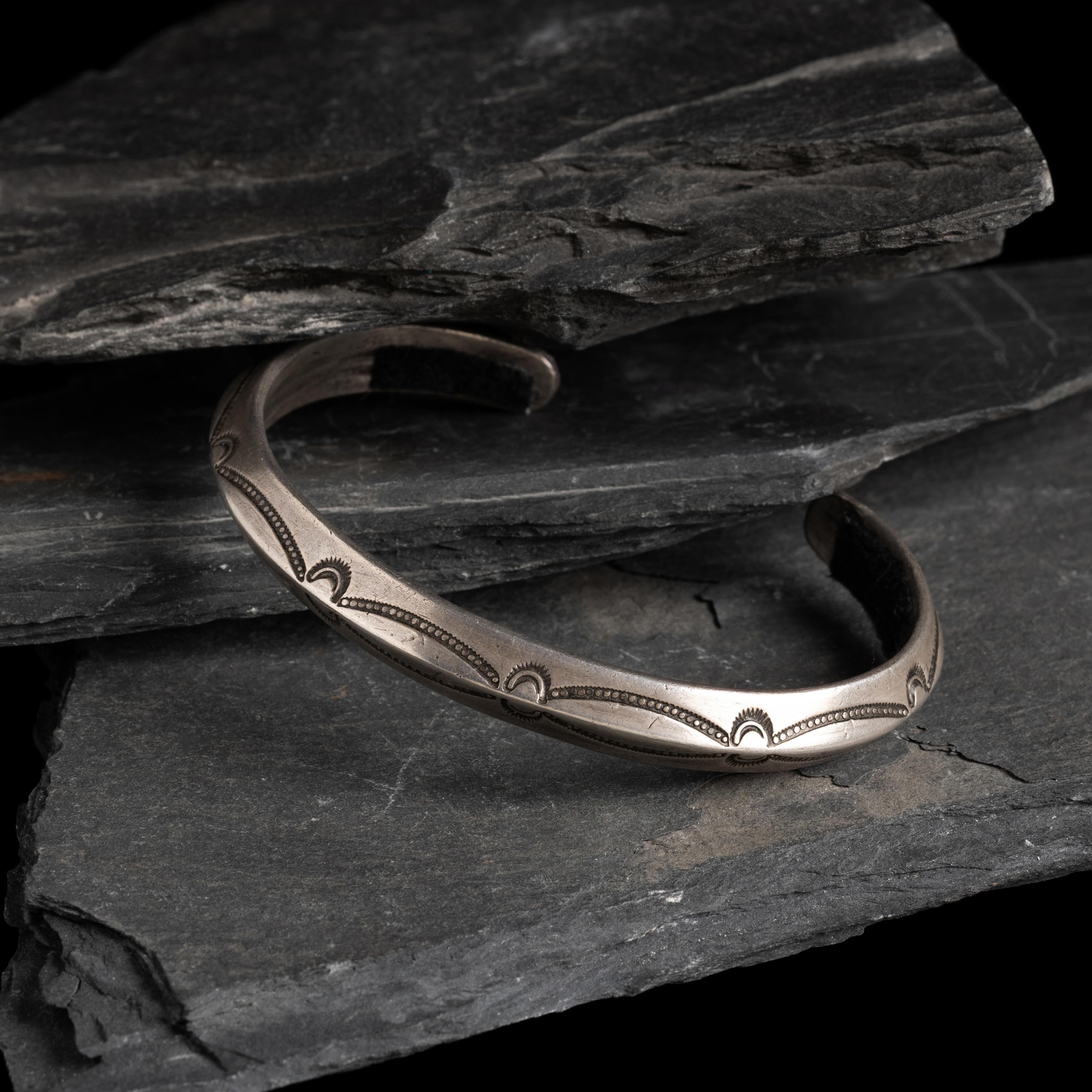 Navajo Stamped Carinated Ingot Cuff Bracelet