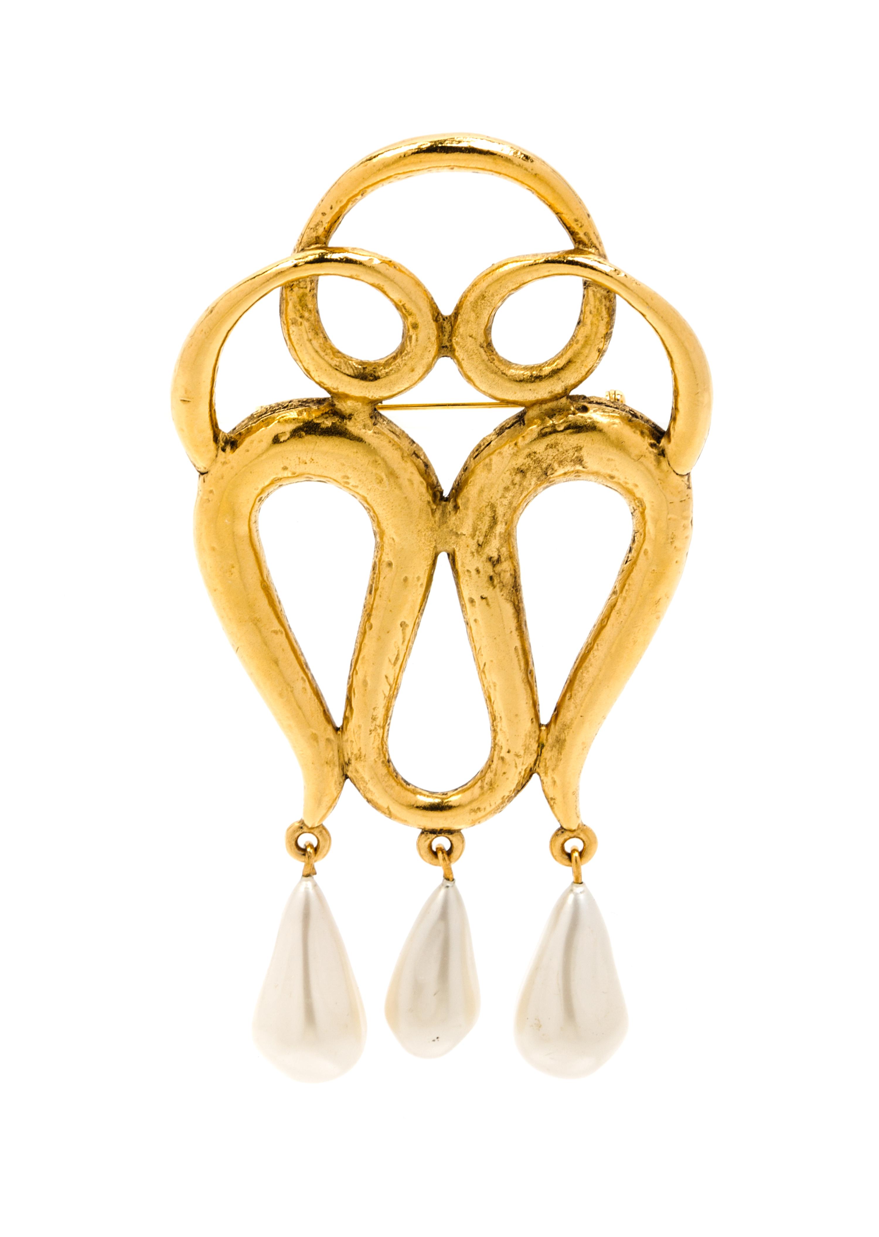 A Chanel Goldtone Brooch,