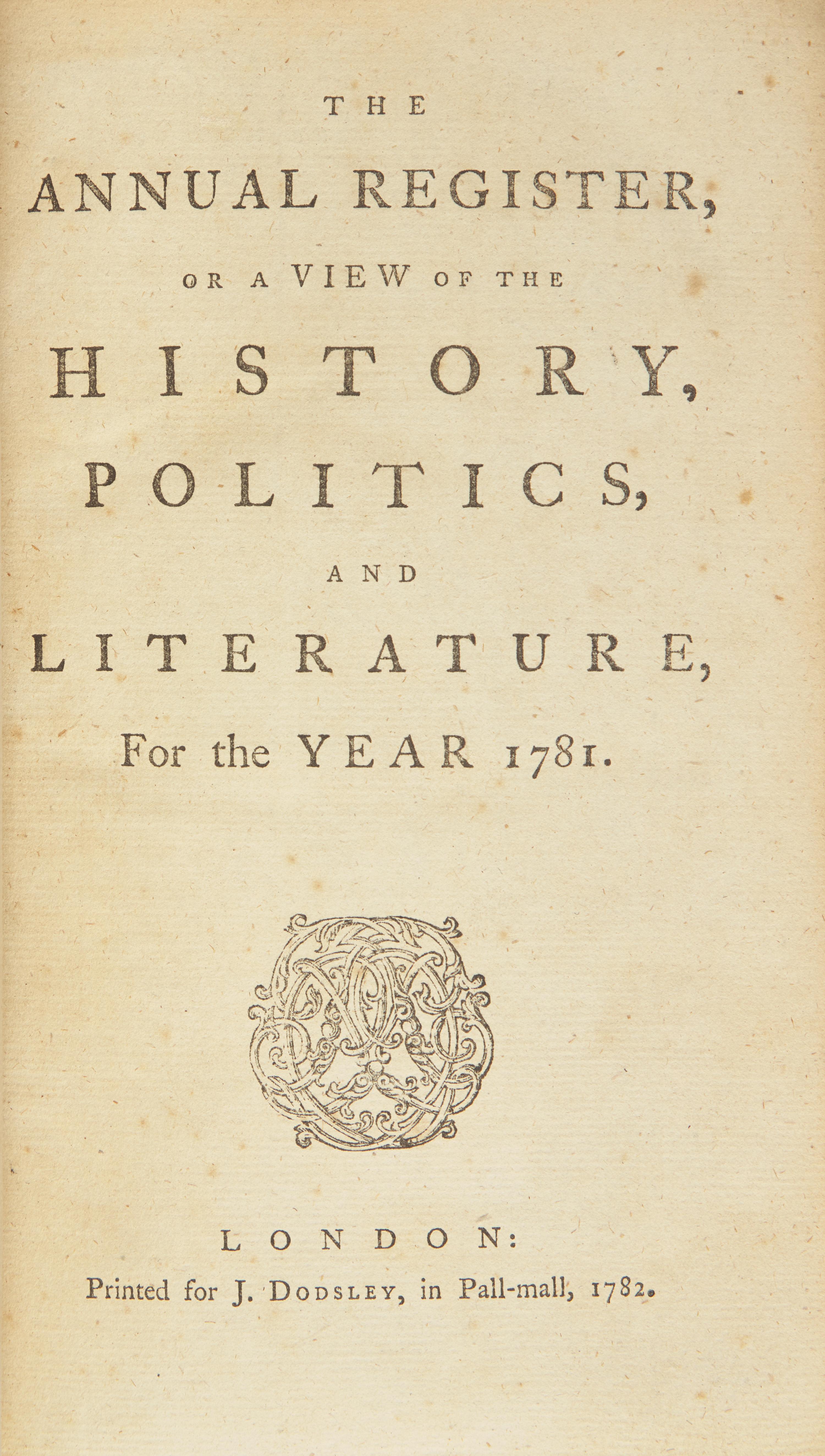 [American Revolution] A Detailed Report of Benedict Arnold's Treason in "The Annual Register"
