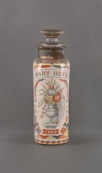 A Pair of Andrew Clemens (American, 1857-1894) 'Sweetheart' Sand Bottles