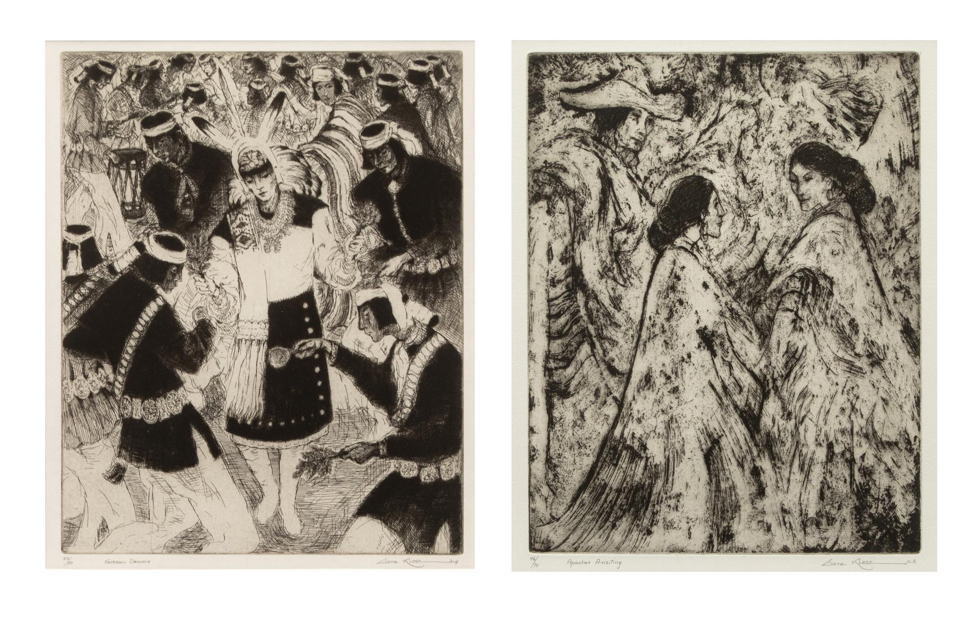 Two Works: Keresan Dancers edition 25/50 and Apaches A-Visiting edition 46/75