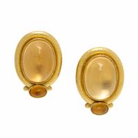 Elizabeth Locke, Yellow Gold and Citrine Earrings