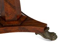 A Regency Gilt Bronze Mounted Burl Yew-Wood Veneered Tilt-Top Table
