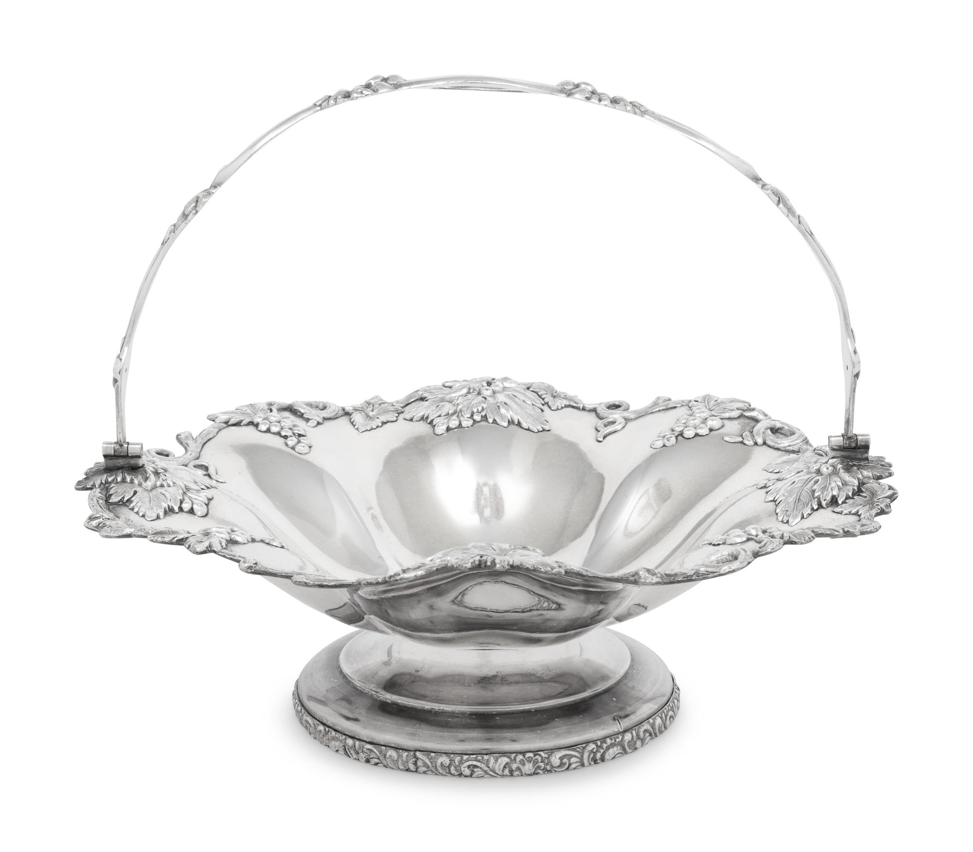 A Polish Silver-Plate Fruit Bowl