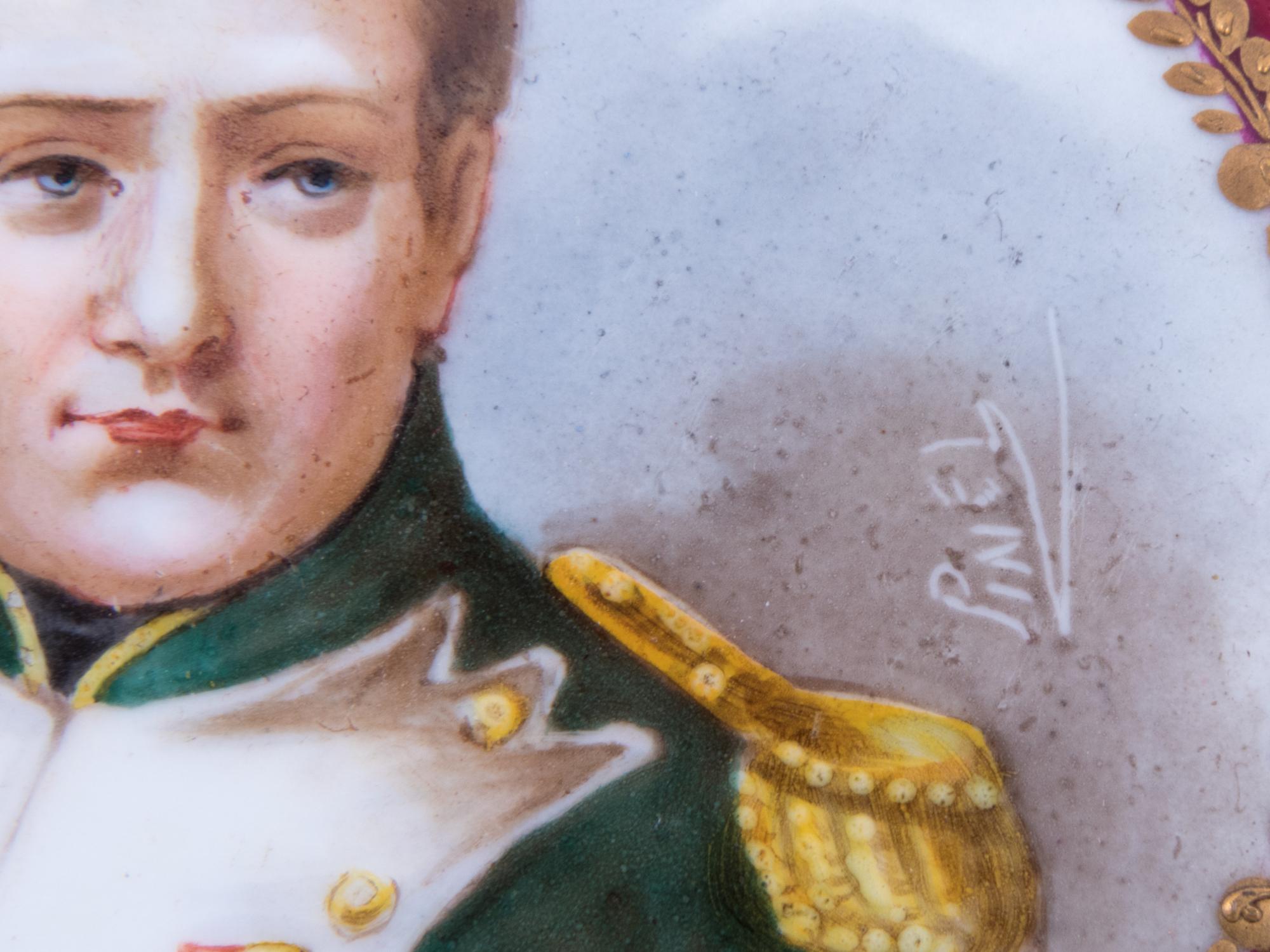 Two Napoleonic Painted and Parcel Gilt Porcelain Articles
