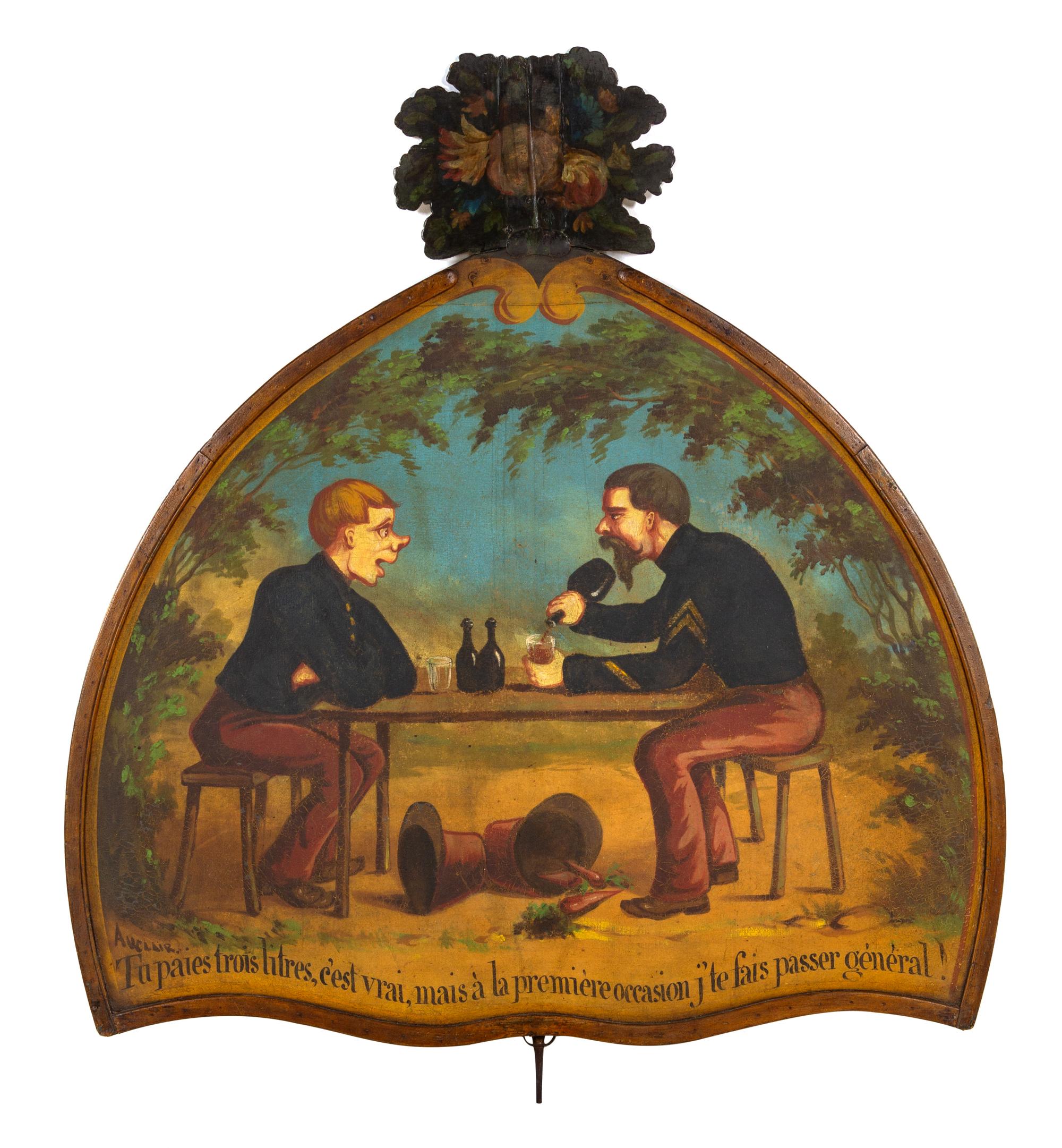 A French Painted Trade Sign Height 55 x width 51 3/4 inches. — LATE 19TH/EARLY 20TH CENTURY