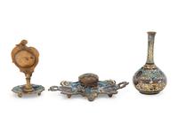 Four Continental Champlevé Enamel Articles