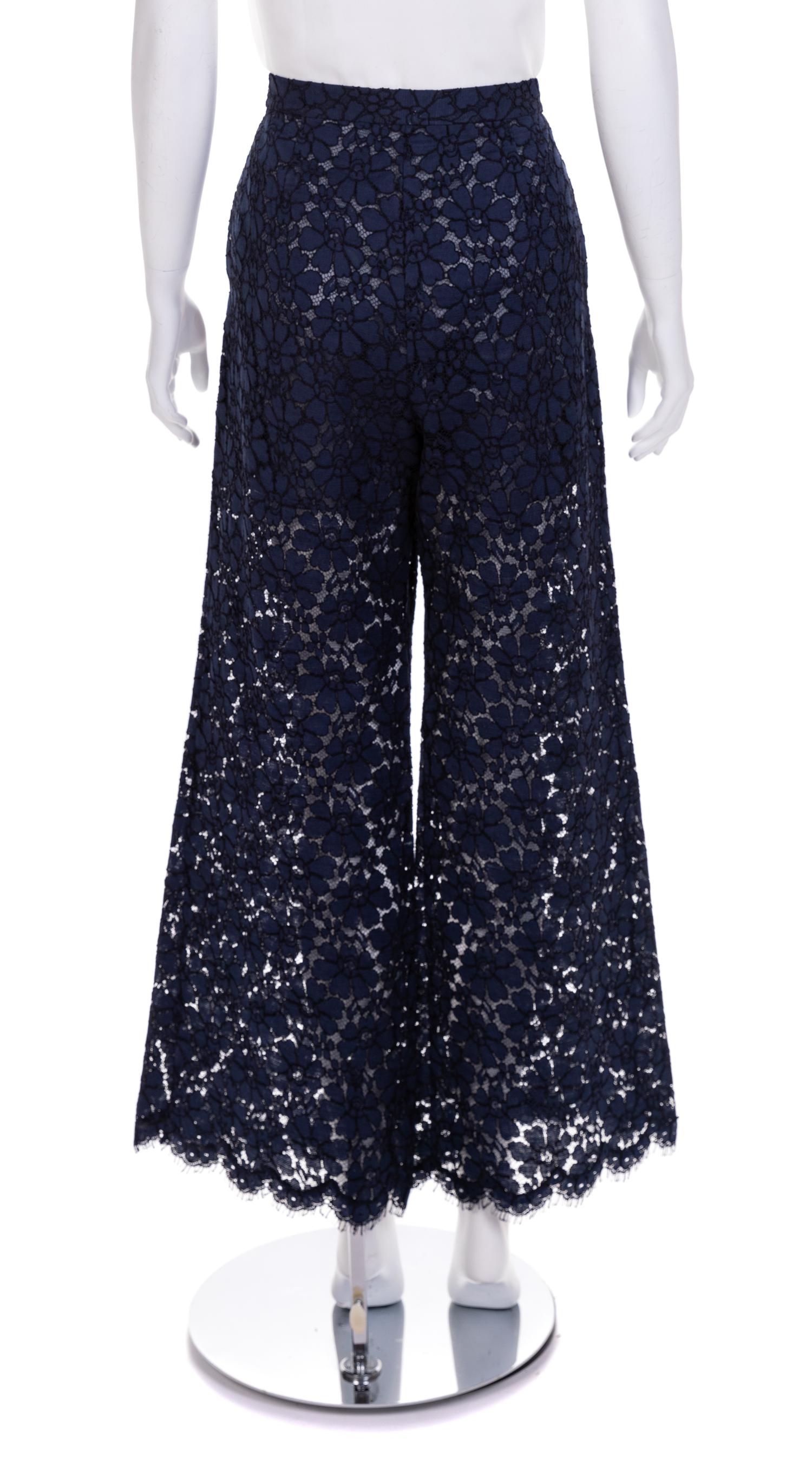 Chanel blue lace trousers, 1990-2000s