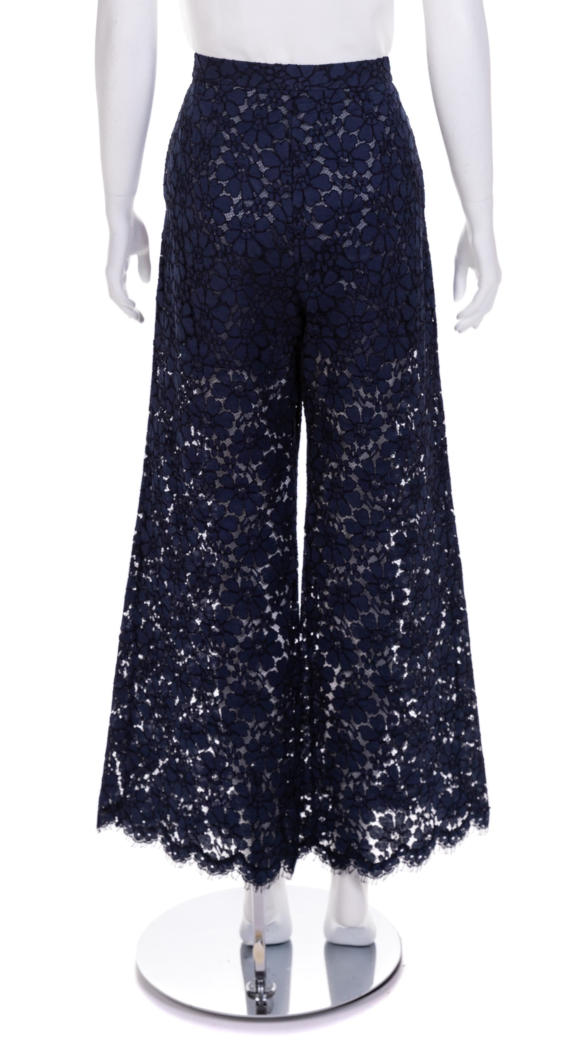 Chanel blue lace trousers, 1990-2000s