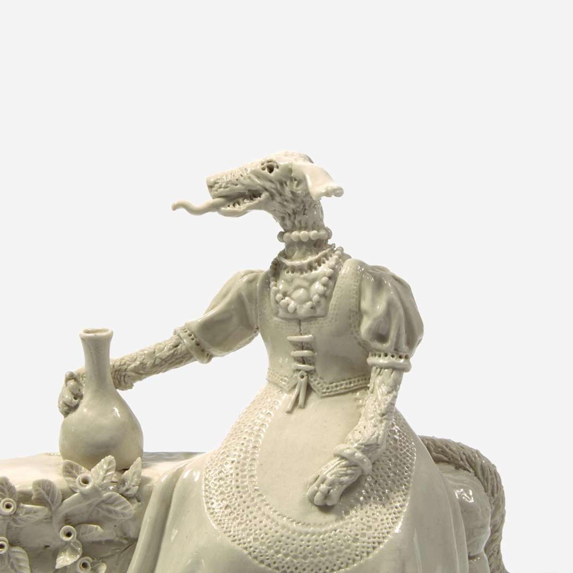 Jack Earl (Ameican, b. 1934) Ceramic Wolf Sculpture, USA, 1975