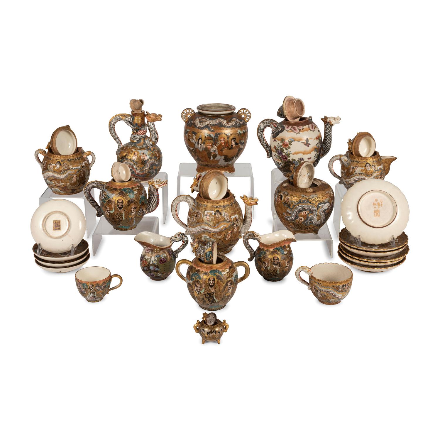 A Collection of Japanese Satsuma Glazed Articles