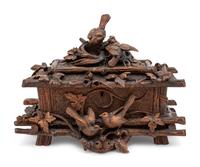 A Black Forest Carved Table Casket