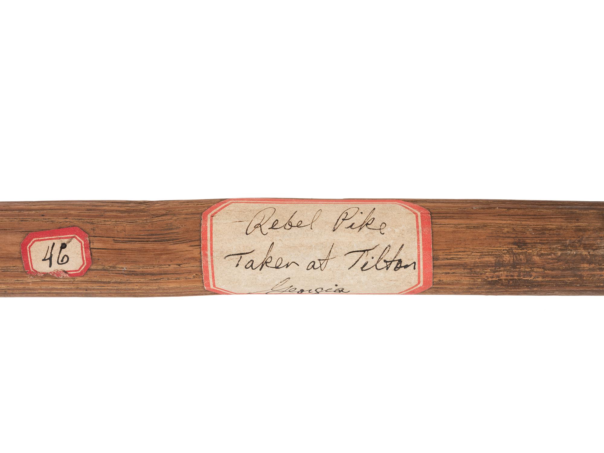 [CIVIL WAR]. Confederate pike identified as having been taken at Tilton, Georgia.