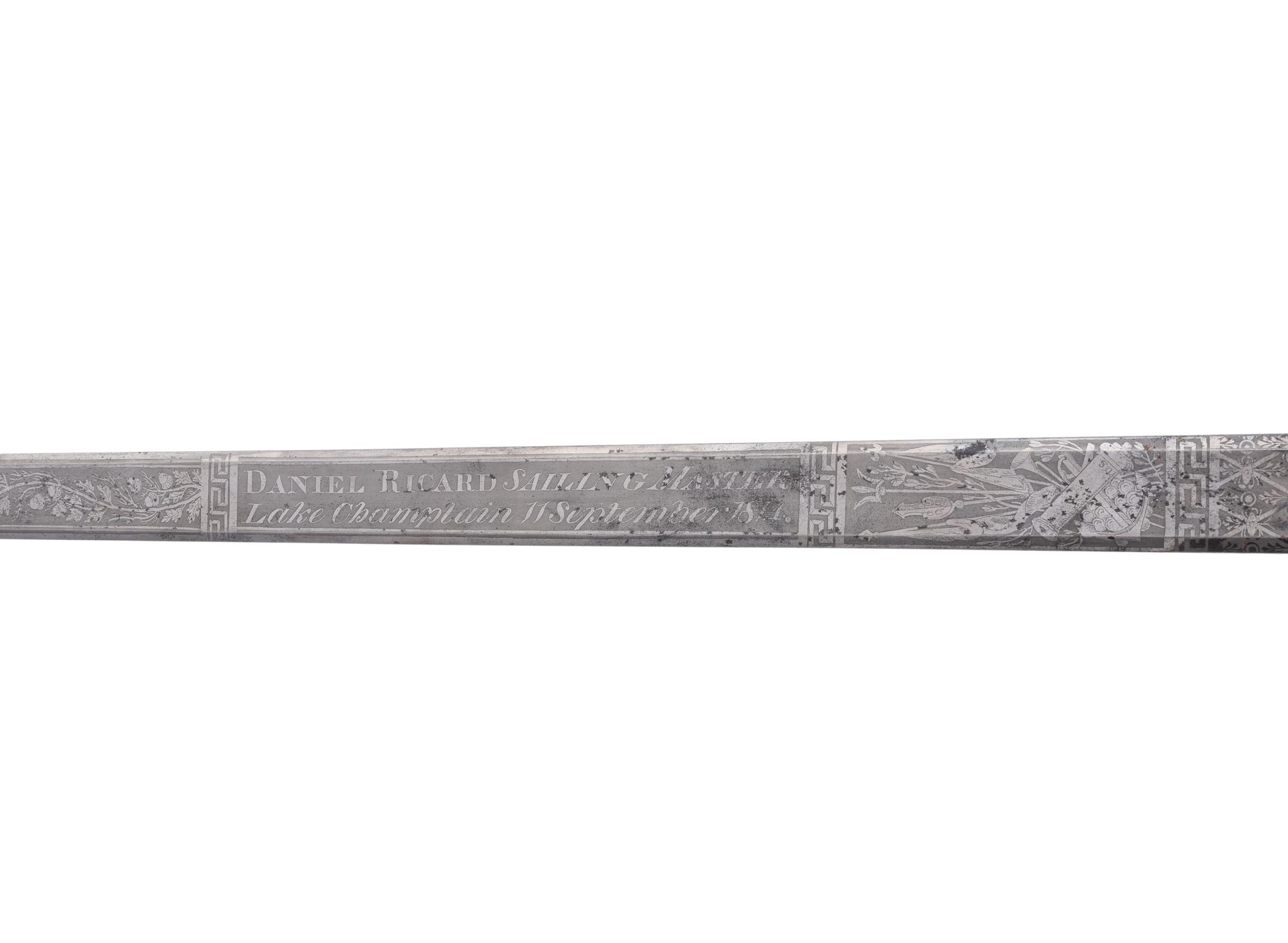 A Rare William Rose War of 1812 Lake Champlain Congressional Presentation Sword of Sailing Master Daniel Ricard