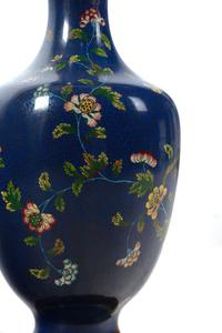 A Chinese Cloisonné Vase Mounted as a Lamp