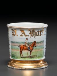 A Polo Player's Porcelain Shaving Mug