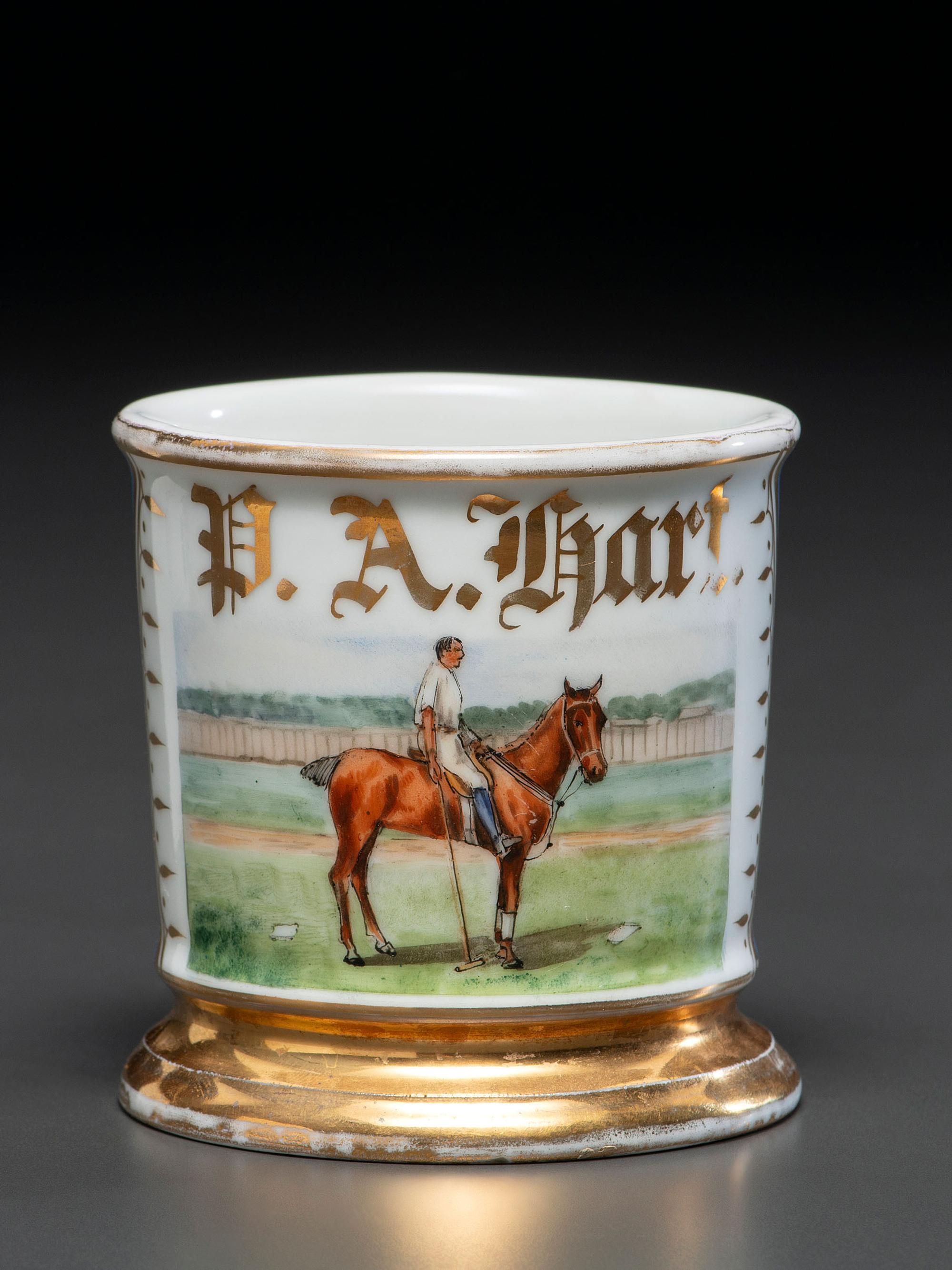 A Polo Player's Porcelain Shaving Mug