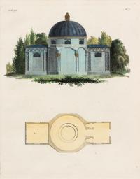 A Collection of Gilt Framed Hand Colored Engravings of Follies Framed size 12 3/8 x 15 3/8 inches. — 19TH CENTURY