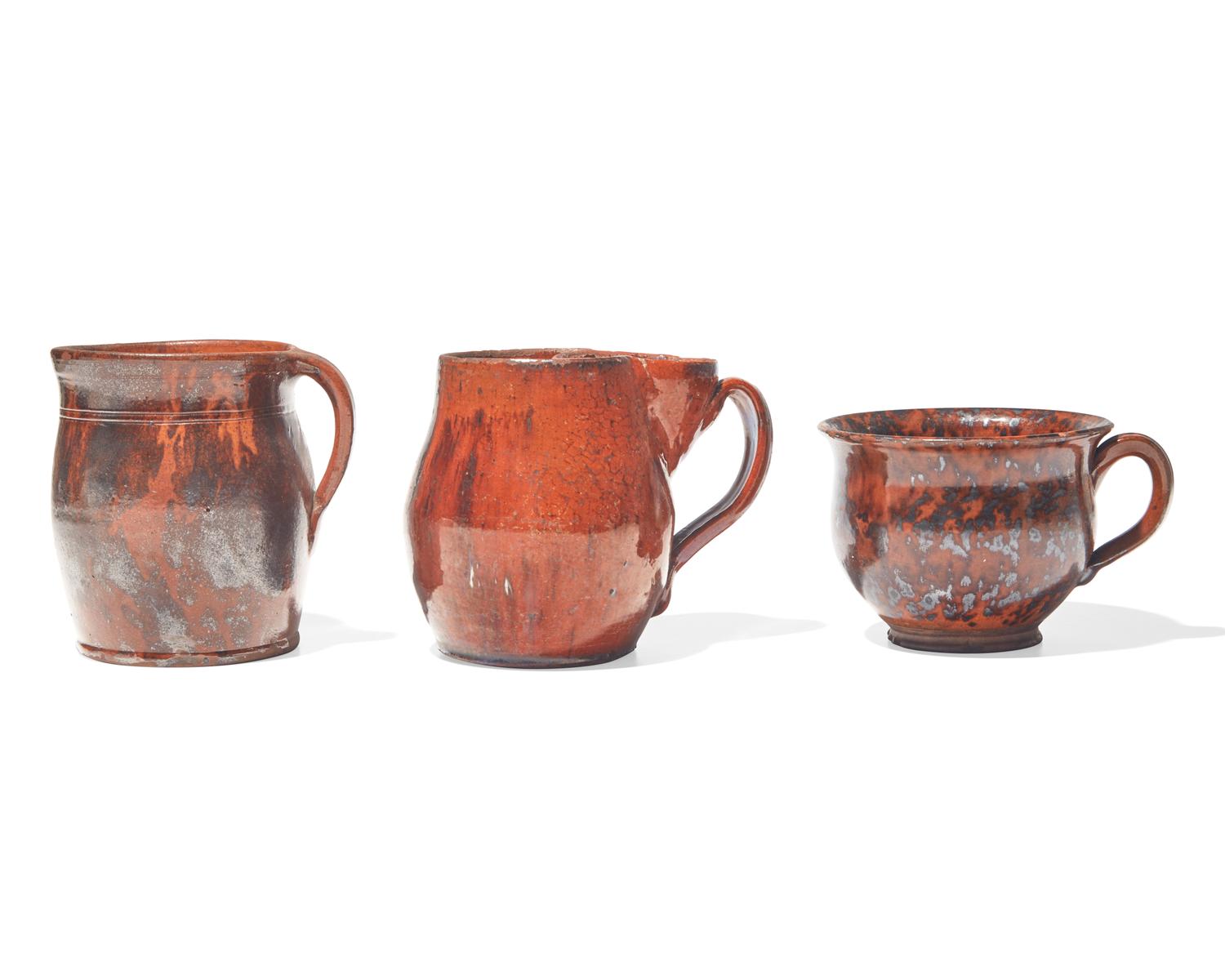 A Glazed Redware Shaving Mug, Pennsylvania, late 19th century
