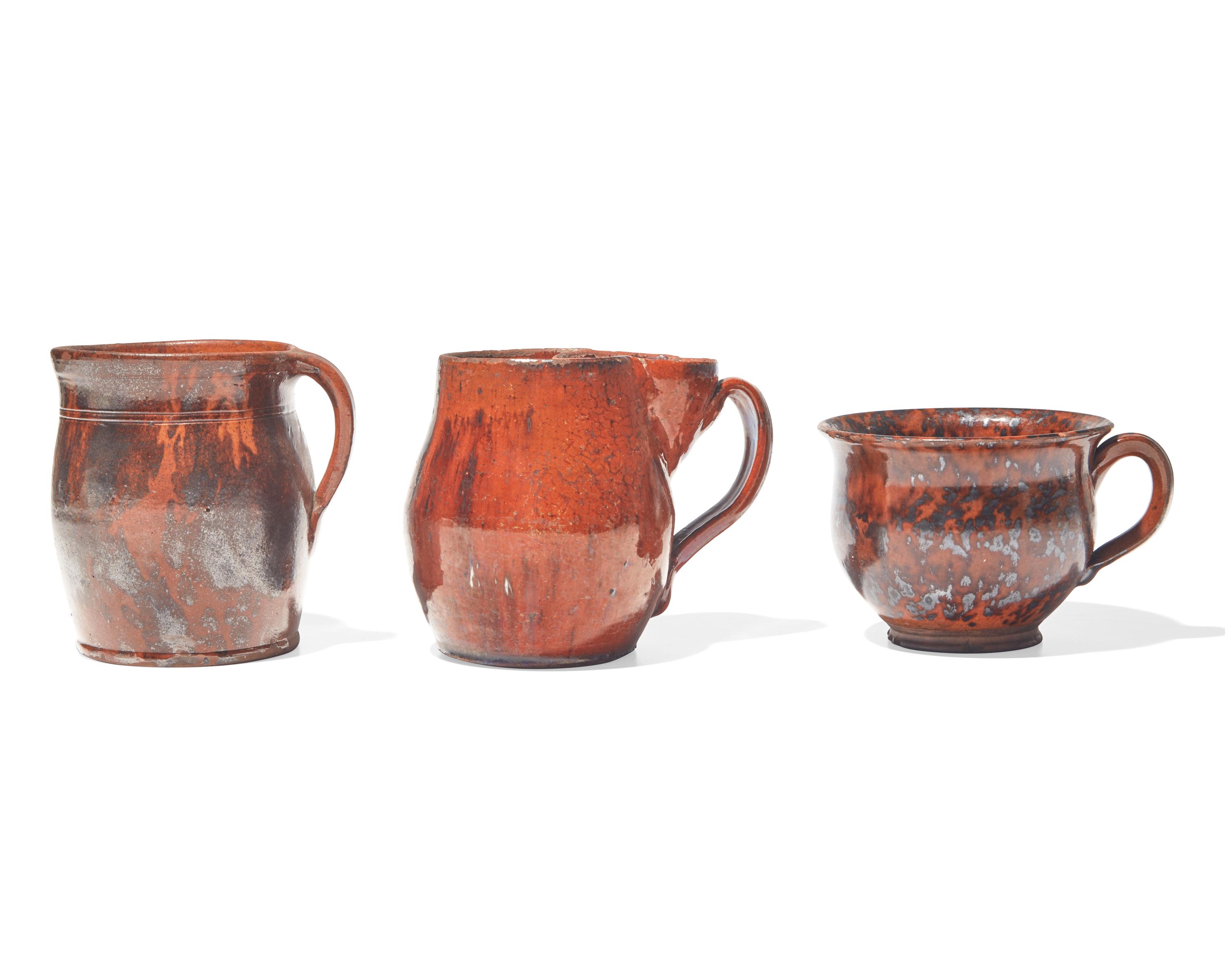 A Glazed Redware Shaving Mug, Pennsylvania, late 19th century