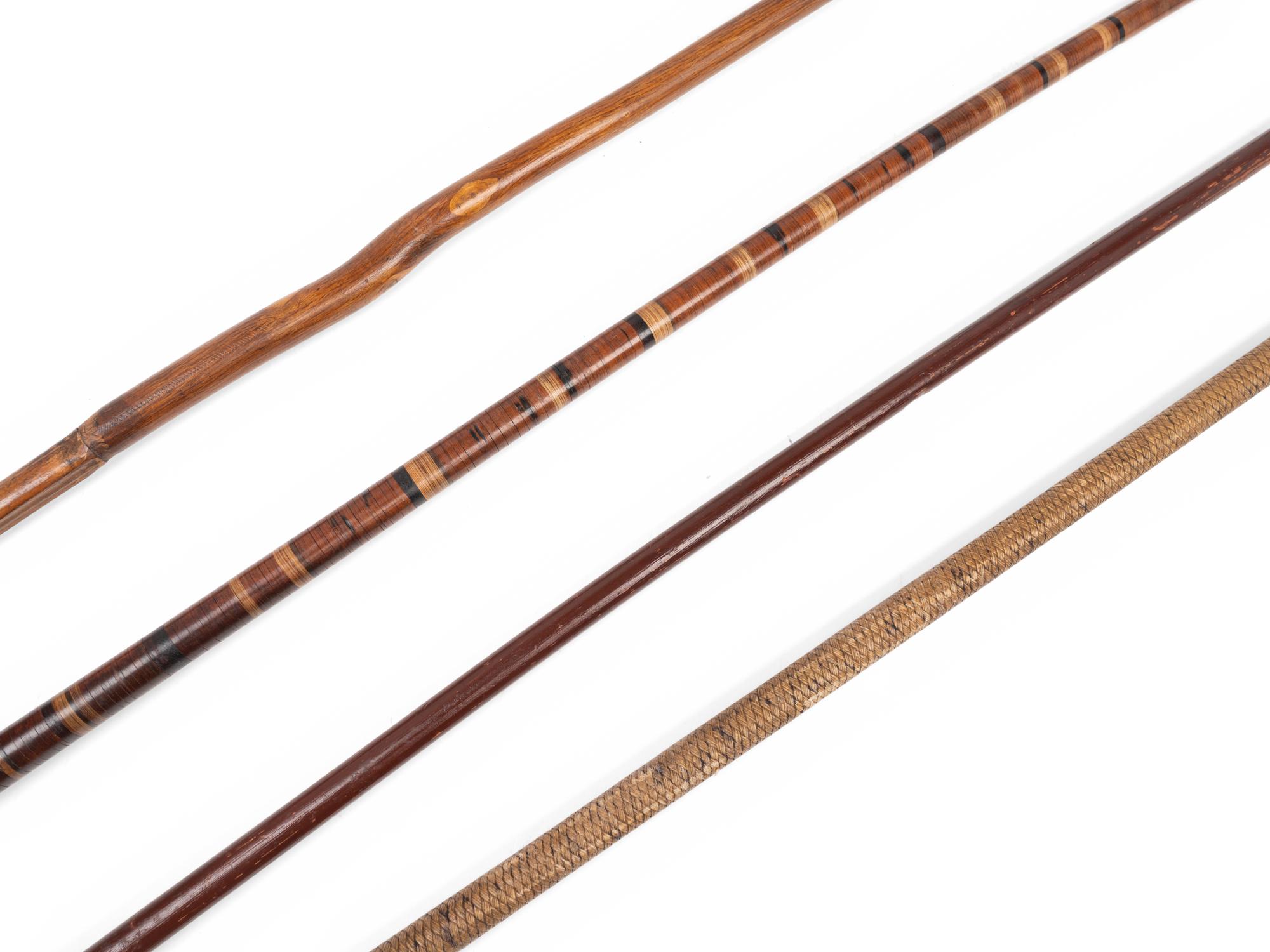 [COMBINED WITH ITEM 2] Four Carved Wood Walking Sticks