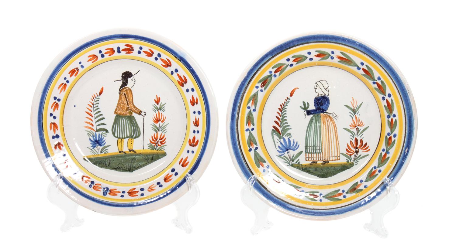 Two Quimper Plates Diameter 9 inches