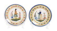 Two Quimper Plates Diameter 9 inches