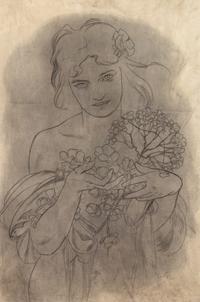 Alphonse Mucha, (Czech, 1860-1939), Study for a Panneau Décoratif