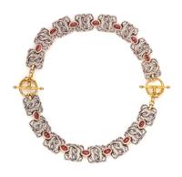 PAUL LANTUCH, PAIR OF STERLING SILVER, YELLOW GOLD AND GARNET BRACELETS