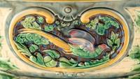 A Minton Majolica "Gun Dog" Game Pie Dish and Cover