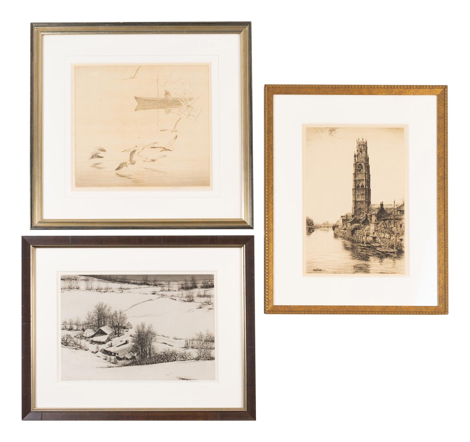 Nine Etchings by Harold Kerr Ebby (American, 1889-1946)