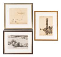 Nine Etchings by Harold Kerr Ebby (American, 1889-1946)