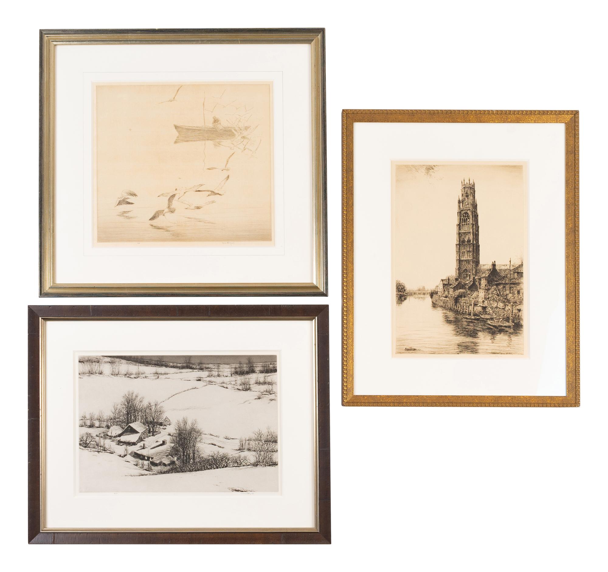 Nine Etchings by Harold Kerr Ebby (American, 1889-1946)