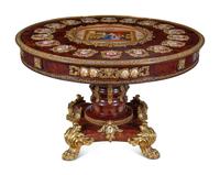 A Continental Gilt Metal and Vienna Style Porcelain Mounted Guéridon