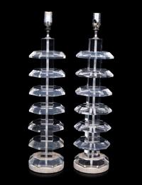 A Pair of Contemporary Acrylic Table Lamps