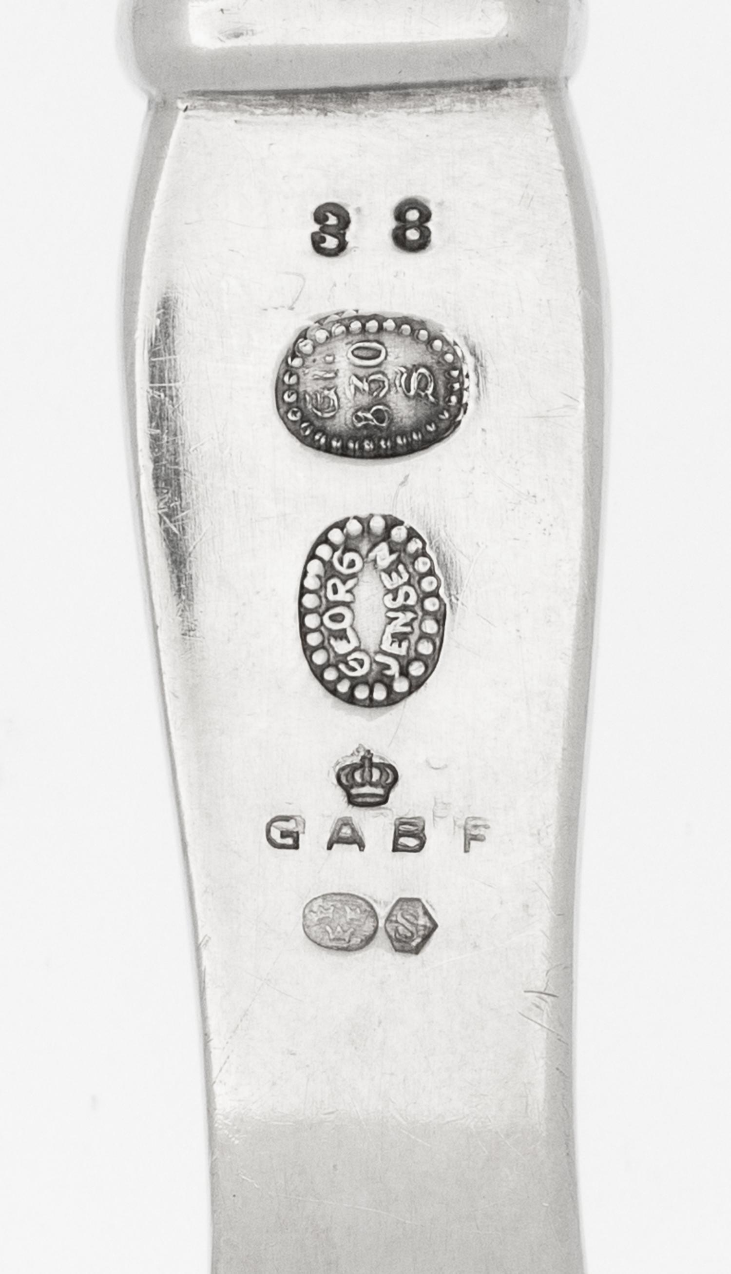Two Georg Jensen Ornamental Silver Serving Spoons