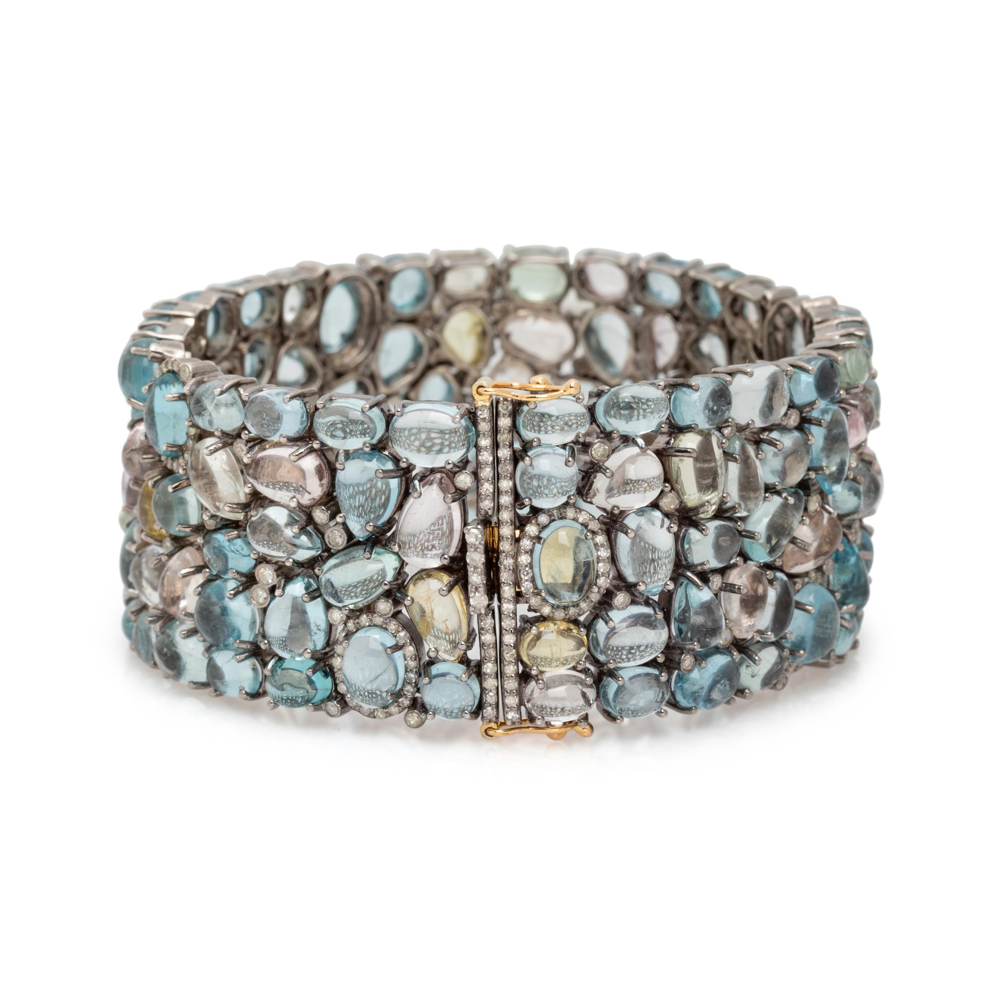 MULTICOLOR BERYL AND DIAMOND BRACELET