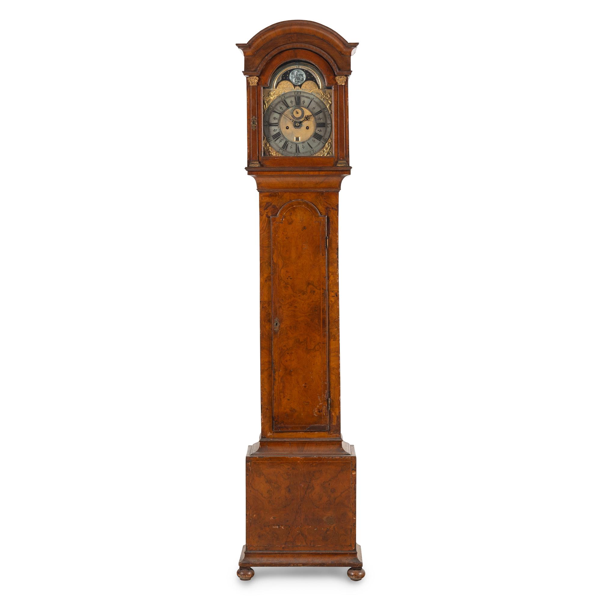 A Dutch Walnut Tall Case Clock