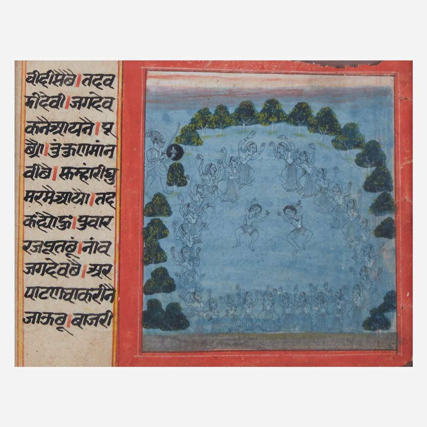 A group of four small Indian folios 印度册页一组四张 18th century or earlier ???????