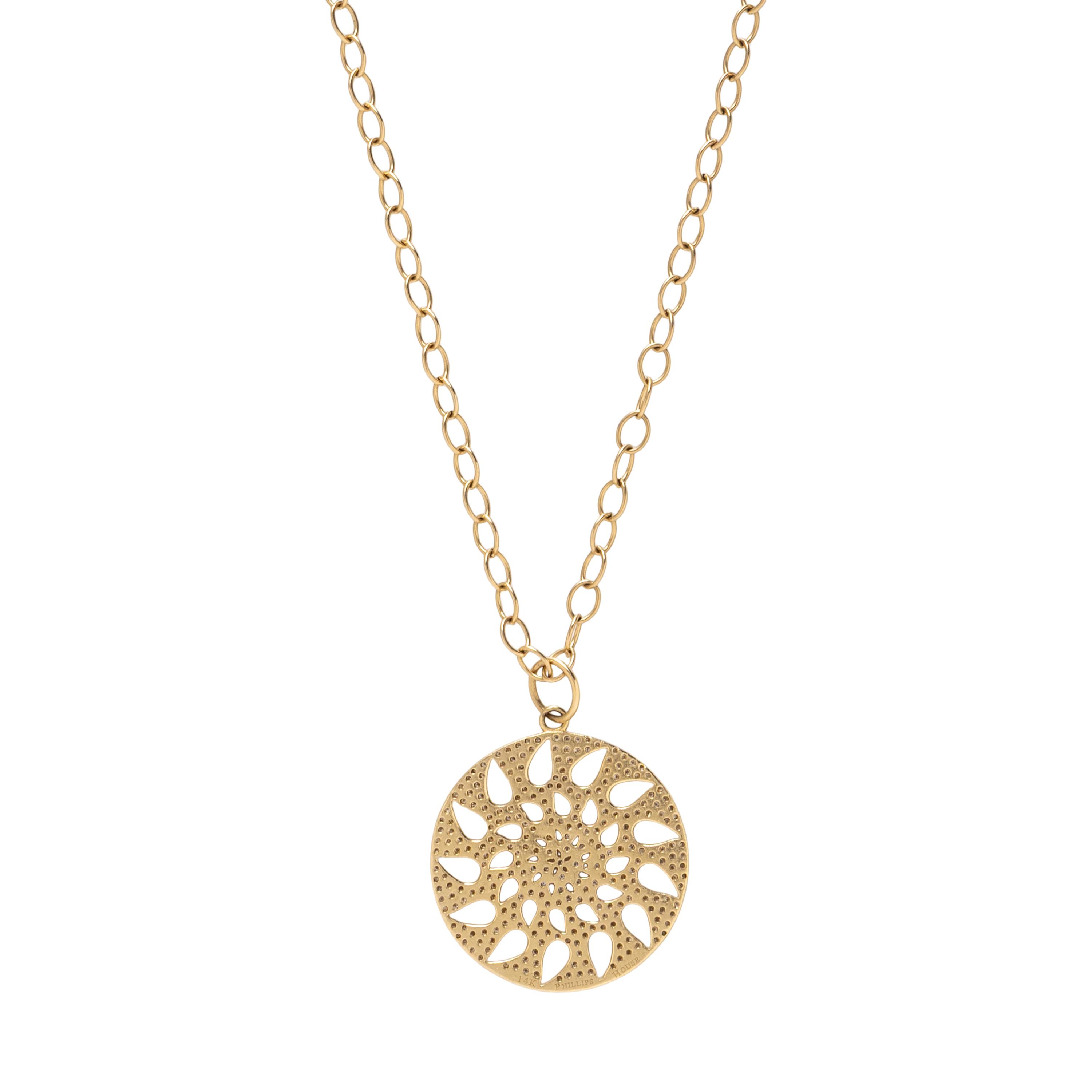 Phillips House, Yellow Gold and Diamond Pendant Necklace