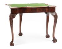 A George III Mahogany Flip-Top Game Table Height 31 x width 36 x depth 18 inches. — 19TH CENTURY
